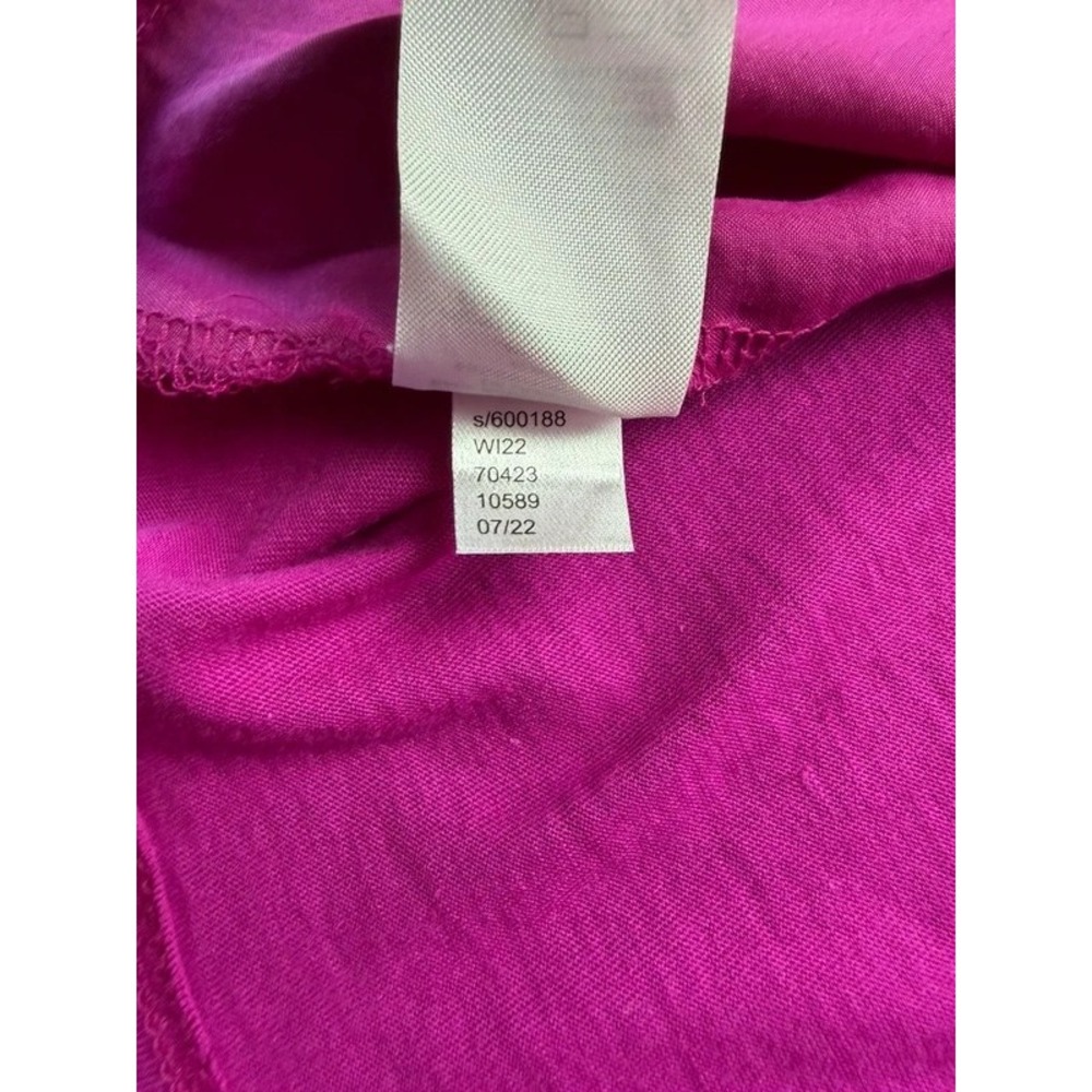LOFT Women's XS Hot Pink Ruffle Sleeve Tie Neck Keyhole Blouse Long Sleeve - Picture 5 of 10